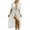 White, variant on Kimono Swimsuit Coverup for Women Open Front Striped Pleated Tie Front Sheer Midi Cardigan Beach Cover Ups Swimwear