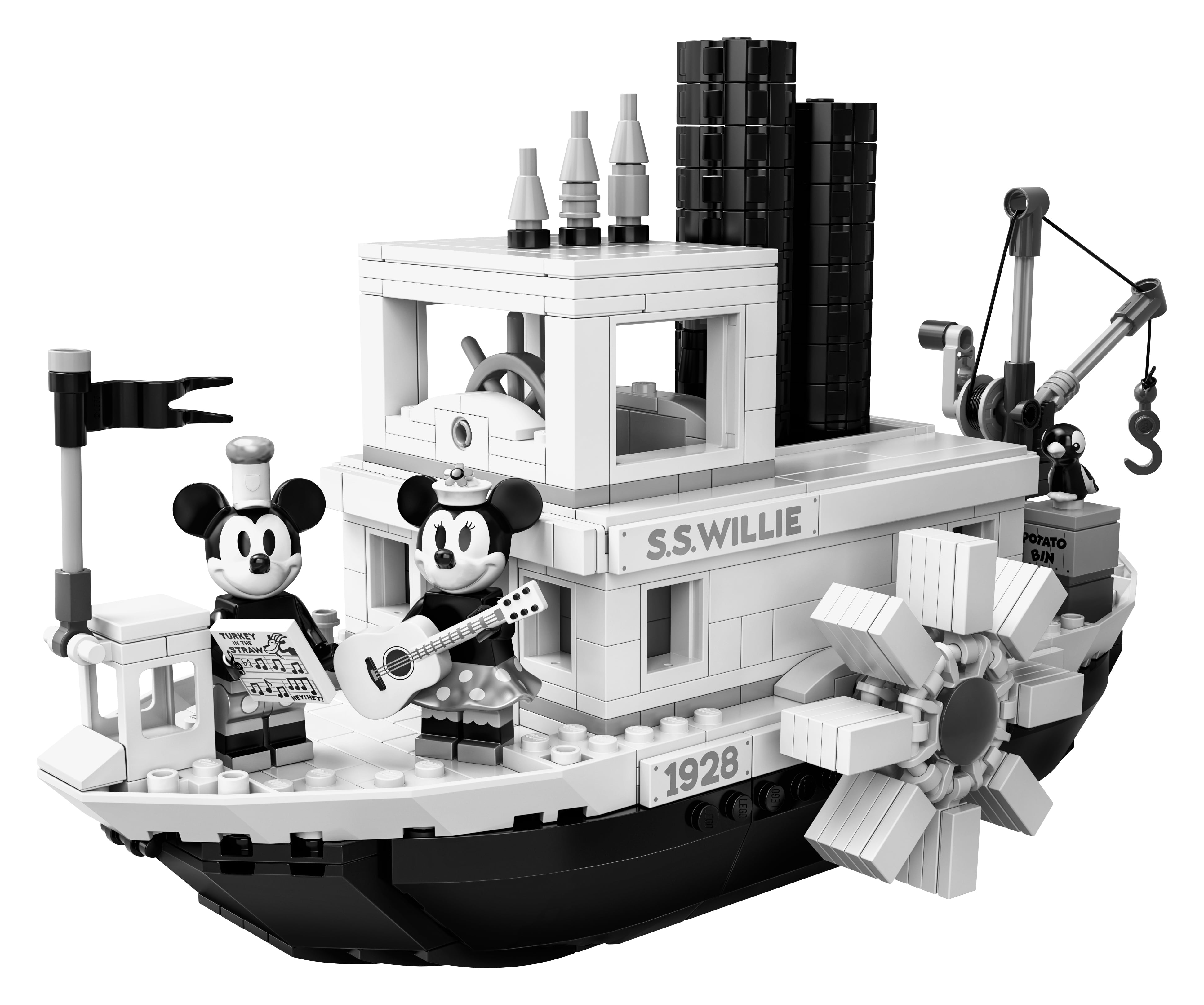 Display stand and case for LEGO Ideas Steam Boat Willie 21317 