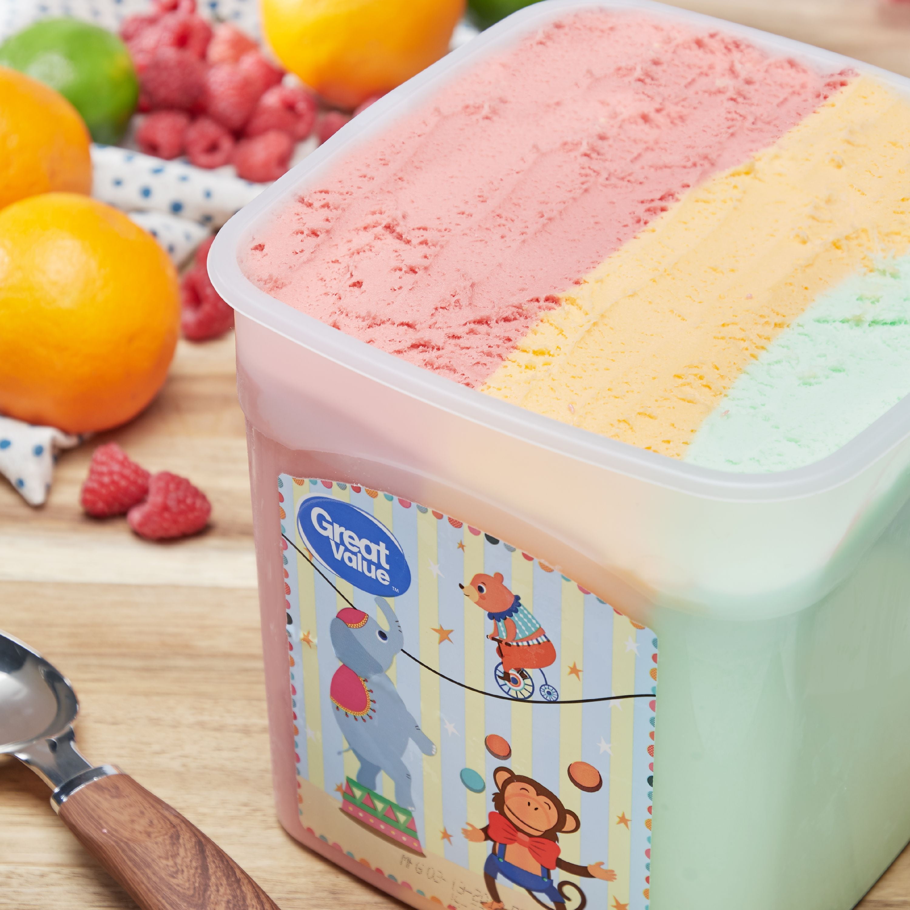 Great Value Sherbet, Rainbow, 1 Gallon