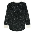 thumbnail image 2 of P.J. Salvage Womens Fuzzy Stars Pajama Sweater, Black, Medium, 2 of 2