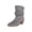 Light Gray, variant on Willtoo Women's Faux Suede Ankle Boots, Slouchy Ruched Chunky Heel Booties, Round Toe Comfortable Pull-On Casual Shoes