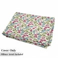 thumbnail image 5 of Flower Floor Pillow Lounger Cover, Shabby Form Floral Buds Leaves Ivy Like Gardening Theme Design Art Print, Nap Mat Printed Fabric Case for 5 Pillows, 88" x 27", Pink and Blue, by Ambesonne, 5 of 5