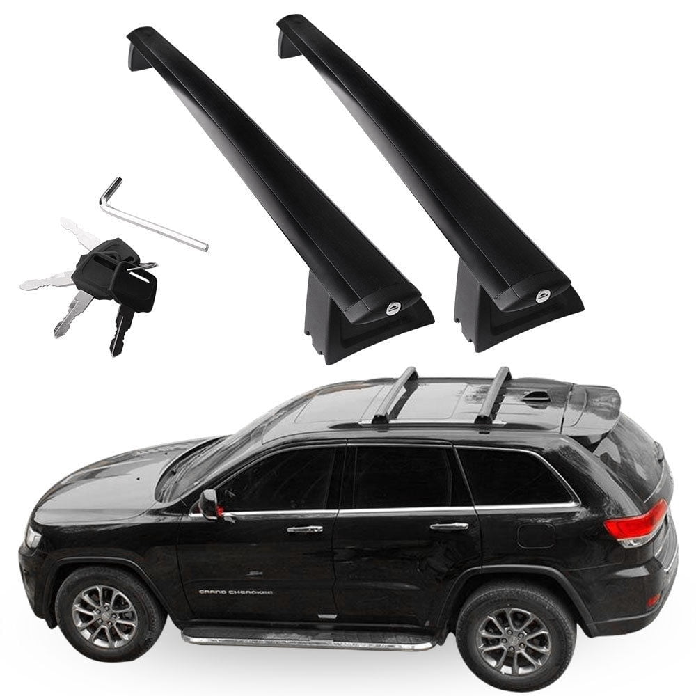 2Pcs/set For 2011-2019 Jeep Grand Cherokee Black Roof Top Racks Cross Bars Cargo Luggage Carrier Bar