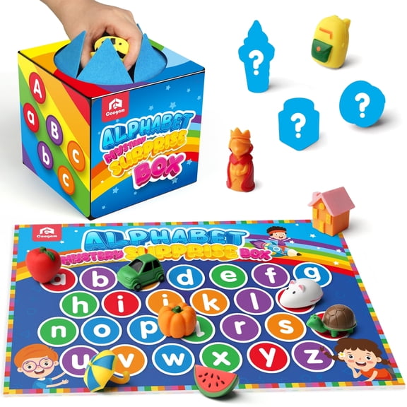 Coogam 26pcs Alphabet Mystery Surprise Box Educational Montessori Learning Toy for 3-12 Year Old