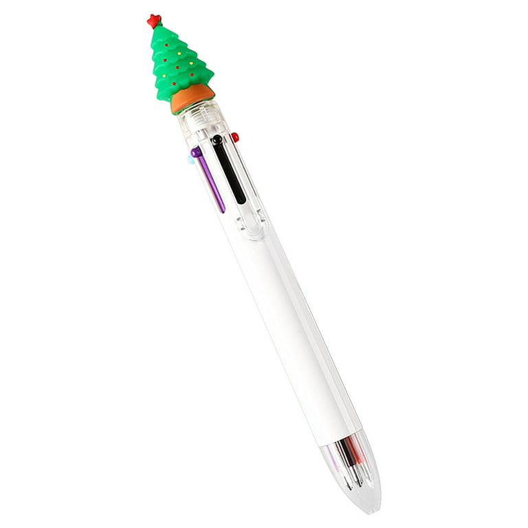 12Pcs Kawaii Christmas 6 Color Retractable Ballpoint Pen Cartoon