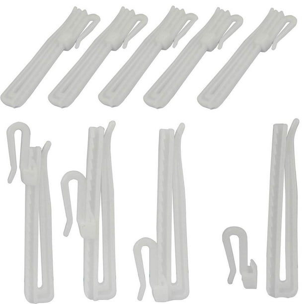 Ganchos para cortinas Mangood, 30 unidades, ajustables para cortinas, blancos