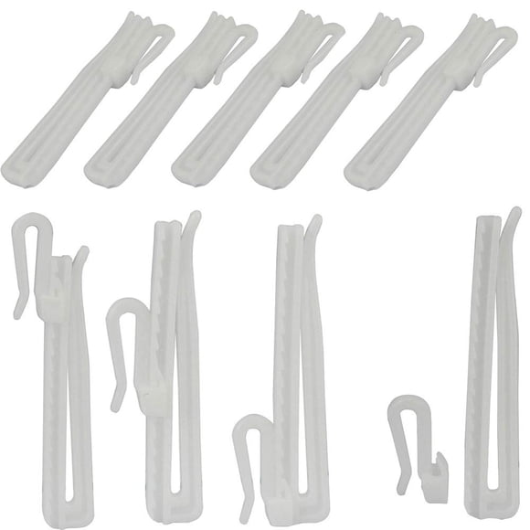 Ganchos para cortinas Mangood, 30 unidades, ajustables para cortinas, blancos