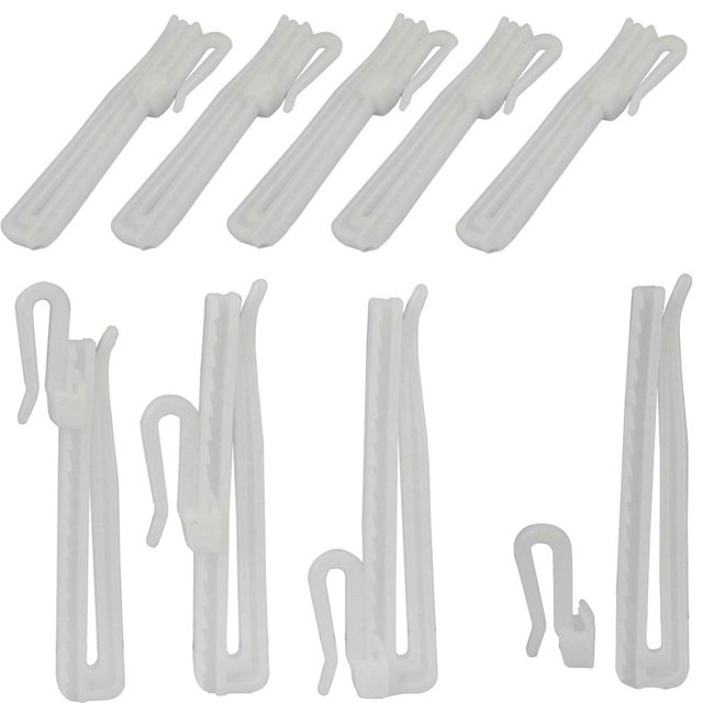 Ganchos para cortinas Mangood, 30 unidades, ajustables para cortinas, blancos