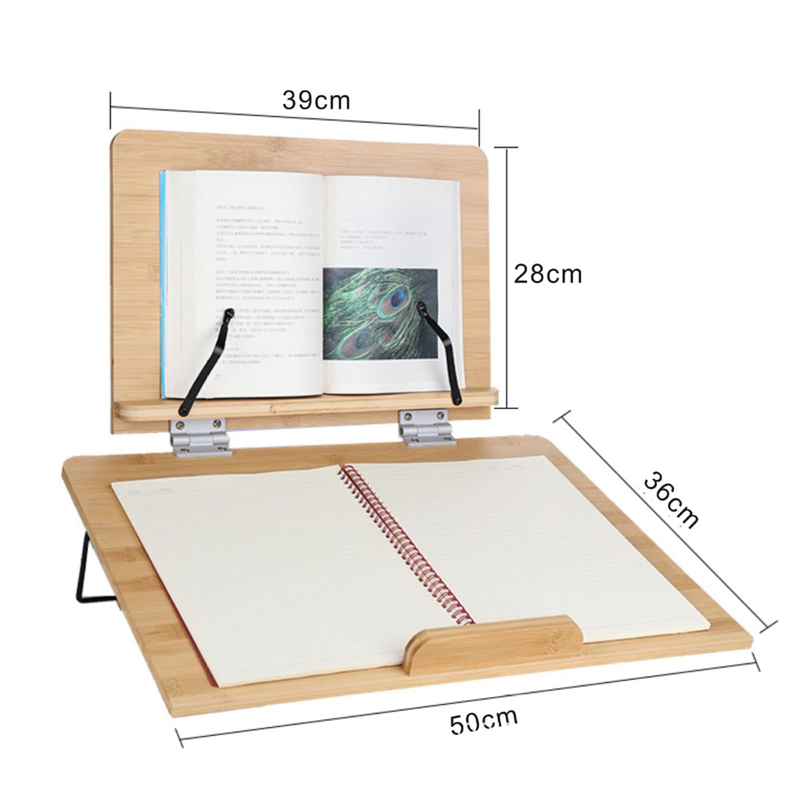 Wooden Book Stand Page Paper Clips Office Bookstand Laptop Books Holder