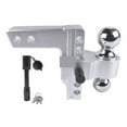 thumbnail image 2 of AP03 Adjustable Trailer Hitch Fits 2" Receiver, 6" Drop/Rise Aluminum Drop Hitch -12,500 LBS For Heavy Trucks W/Pair Locks ,Weatherproof Double Locking Hitch Pin, 2 of 6