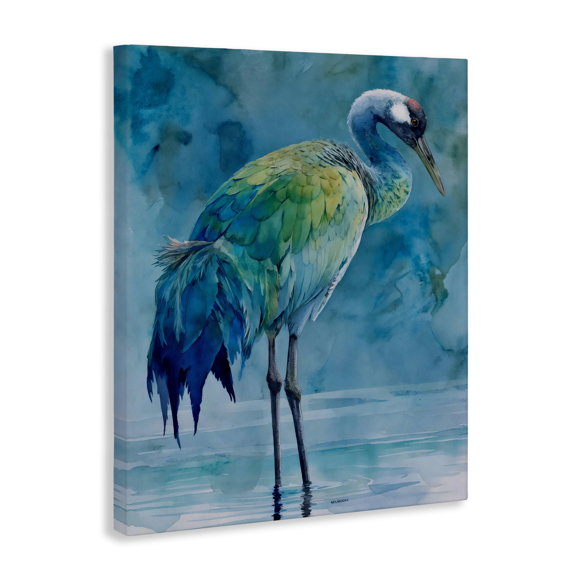 Stupell Industries Turquoise Feathered Coastal Bird Canvas Wall Art, design by Franklyn Gregory