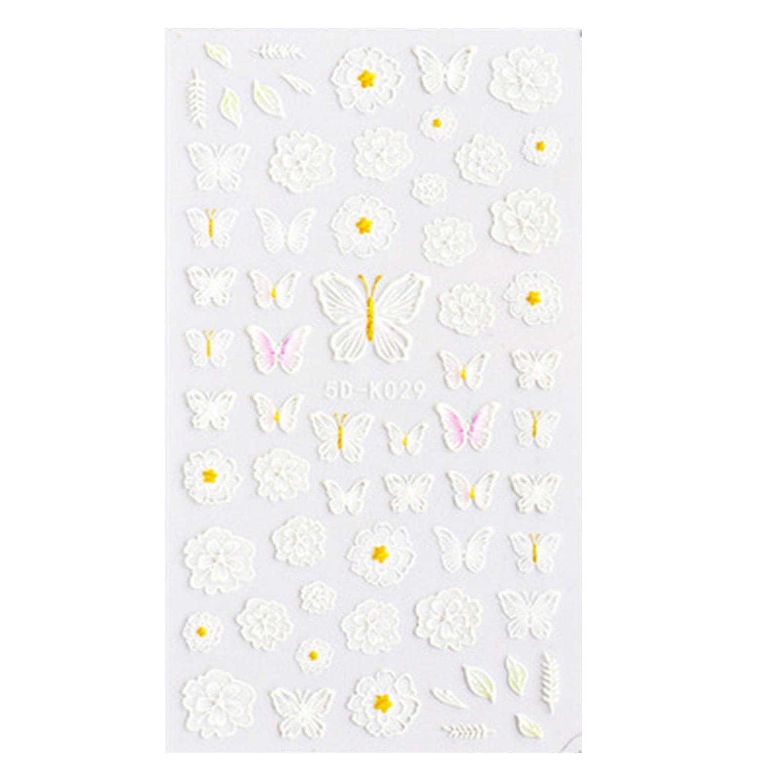 zttd 5d stereoscopic embossed flowers nail stickers decals, real 3d