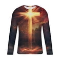 thumbnail image 5 of Blusas y camisas de manga larga con cuello redondo para hombre, blusas casuales de manga larga con cuello redondo, blusas estampadas, blusas de poliéster para hombre, 5 of 5