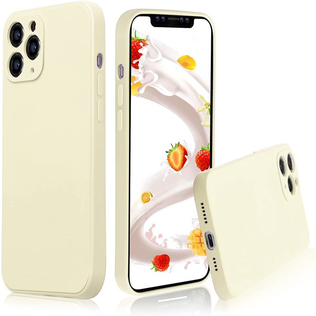 iPhone 11 Pro Max Case with Protection Camera Lens Liquid Silicone for iPhone 11 Pro Max Case Gel Rubber Shockproof Case Full-Body Protection Soft Anti-Scratch Microfiber Lining 6.5 inch (Off-White)