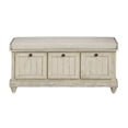 thumbnail image 1 of Lorain Distressed Beige Lift Top Storage Bench, 1 of 6