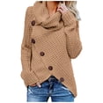 thumbnail image 1 of Pntutb Mujer Botón Suéter de manga larga Sudadera Pullover tops Blusa Camisa sólida Pntutb Pntutb-3770, 1 of 4