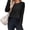 Black, variant on Long Sleeved Women Solid Athletic Crop Shirt Tee
