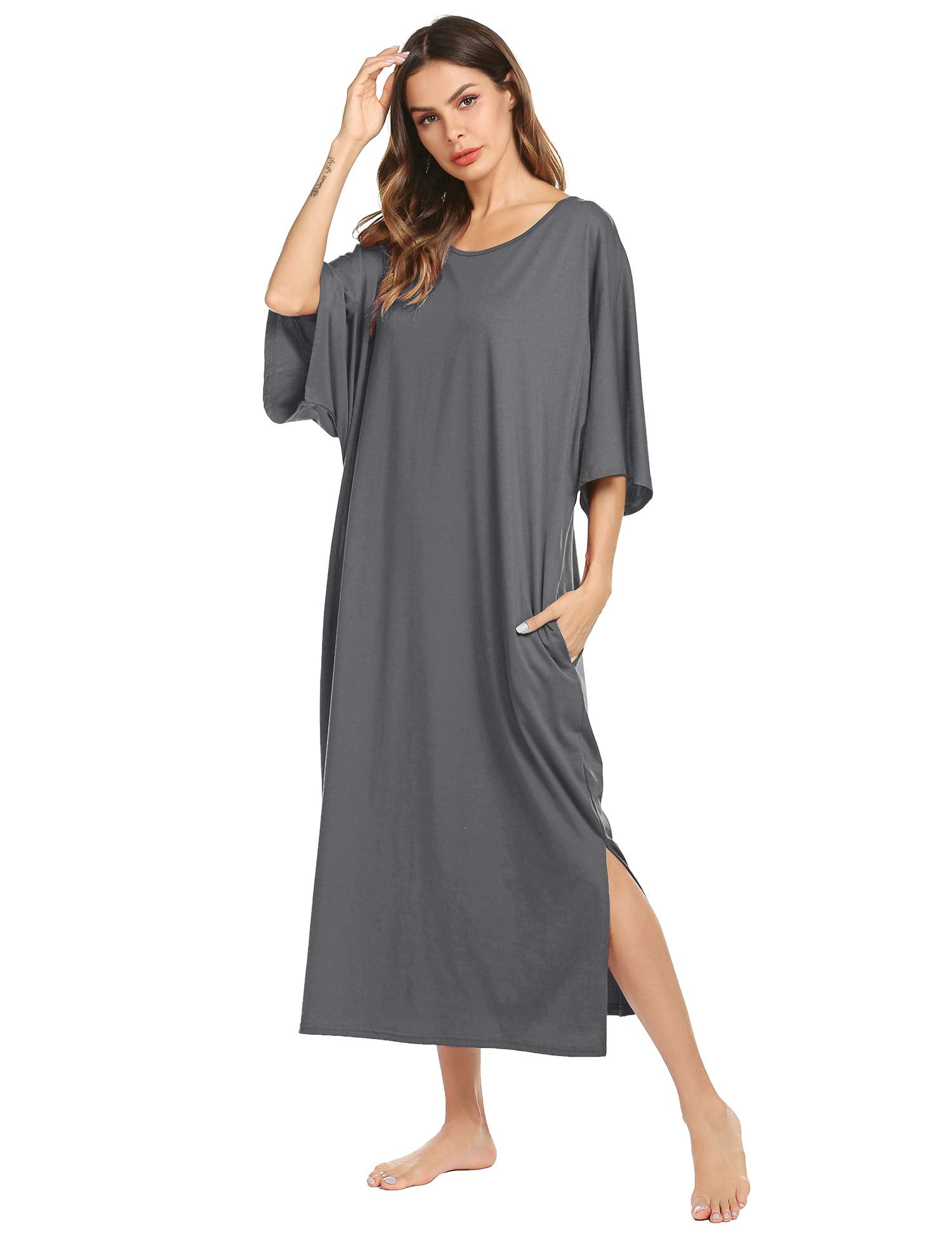 Womens Long Sleep Ninghtshirts Loungewear Oversized Pajama Loose ...