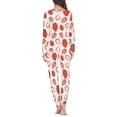 thumbnail image 3 of Renewold Women's Pajama Set Super-Soft Thin Loungewear Round Neck Long Sleeve Top with Pants Winter Holiday Vacation Casual Clothes Red Strawberries Shirts Size 6XL, 3 of 5