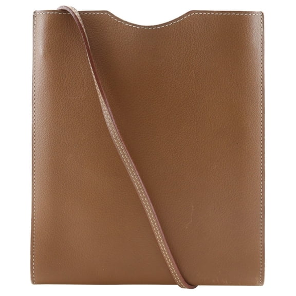 Pre-Owned Hermes Onimetu Shoulder Bag, Calfskin, Brown, Open Type, Women's