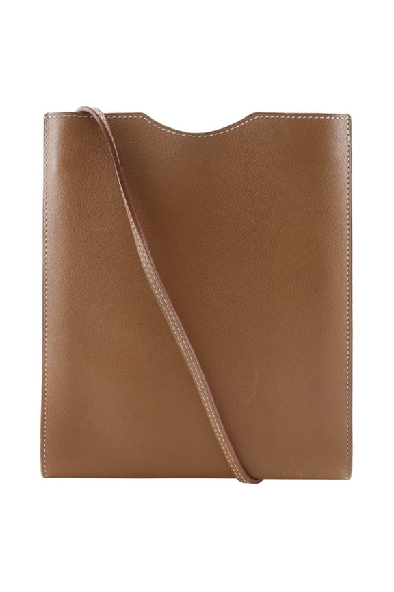 Pre-Owned Hermes Onimetu Shoulder Bag, Calfskin, Brown, Open Type, Women's
