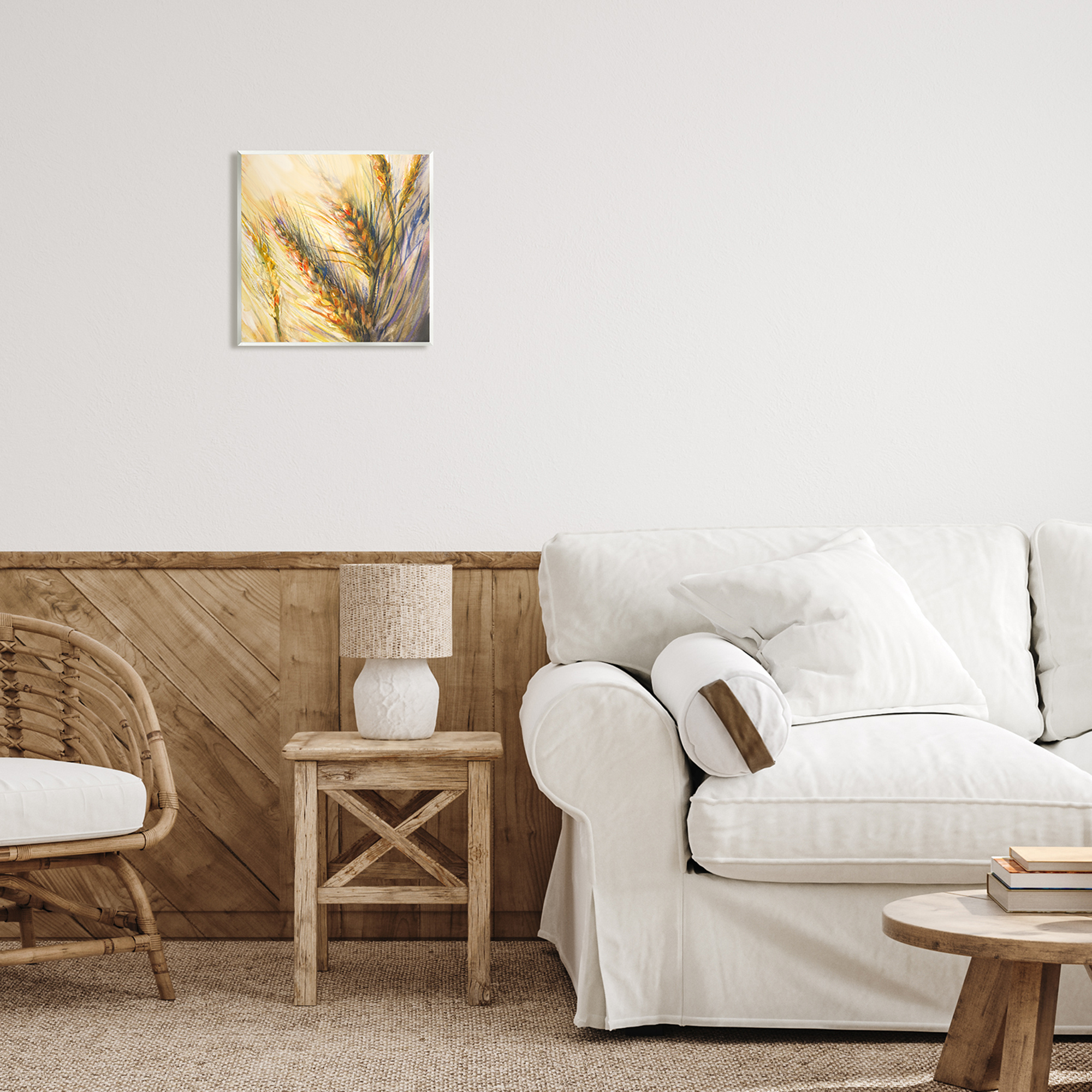 Stupell Industries Autumn Wheat Painting Botanical & Floral Painting Unframed Art Print Wall Art, 12 x 12