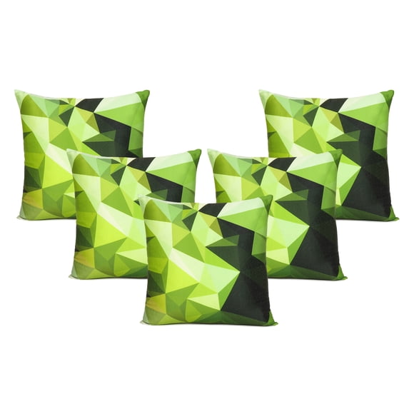 Oussum Home Decorative Cushion Covers Cotton Digital Print Zipper Throw Pillow Cases Geometric Set of 5