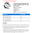 thumbnail image 2 of Front Control Arm and Sway Bar End Link Kit - Compatible with 1998 - 2001 Nissan Altima 1999 2000, 2 of 2