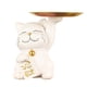 thumbnail image 1 of Bandeja de almacenamiento de escritorio con estatua de gato de resina, soporte multifuncional para guardar llaves Blanco, 1 of 6