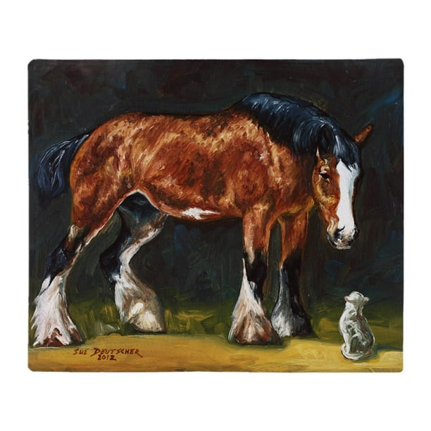 CafePress Horse Polyester Fleece Plush Throws, Black