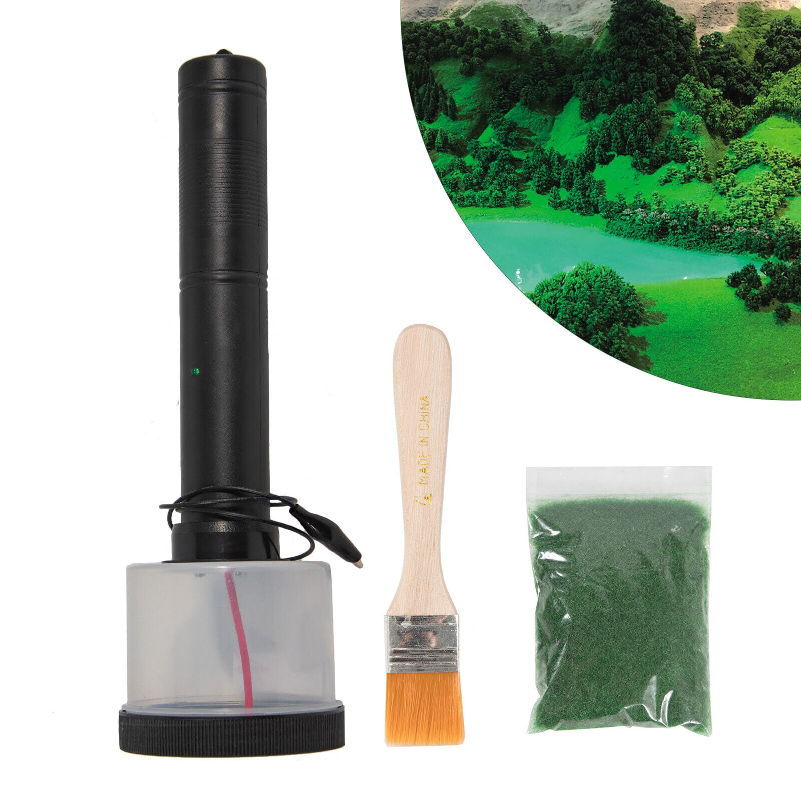 5000V Flocking Machine Static Grass Applicator Scenic Modelling Grass Master Static Grass Applicator Kit Electrostatic Flock Landscaping Flocking Machine Mini Static Grass Flocking Applicator