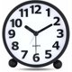 thumbnail image 1 of Reloj despertador analógico silencioso, números 3D grandes de metal negro, reloj de mesa que no hace tictac con luz nocturna, reloj despertador de noche de 10,8 cm, 1 of 5