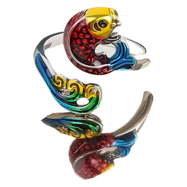 Sonducket Anillo de punto con forma de Animal antiguo, anillos de apertura de joyería, suministros de costura, accesorios para mujer, coloridos Type1 NO1
