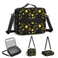 thumbnail image 5 of Softballs and Text Black Pattern Insulated Lunch Bag with Shoulder Strap and Bottle Holder,Bento School Lunch Bag Box,11x9.5x3.5 Inches, 5 of 5