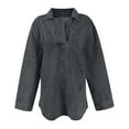 thumbnail image 4 of Womens Sweaters For Women Denim Pullover Casual Button V Neck Blouse - Loose Fit Long Sleeve Jean Jacket With Pocket Premium Cotton Polyester Fabric 2Xl Fall Sweaters For Women, 4 of 5