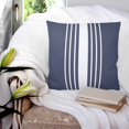 thumbnail image 3 of Pillow Covers 24x24 Set of 2, Vintage Striped Throw Pillow Covers Decorative Couch Cushion Cover, Midnight Blue Modern Simple Lines Microfiber Soft Square Pillowcases for Bedroom Living Room Sofa, 3 of 7
