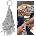 thumbnail image 3 of Tassel Keychain, Light Weight Widely  Leather Tassel Design Craft Keychain Practical Decorative  for Mobile Phones for Car Keys for Handbags Decoration Gray, 3 of 7