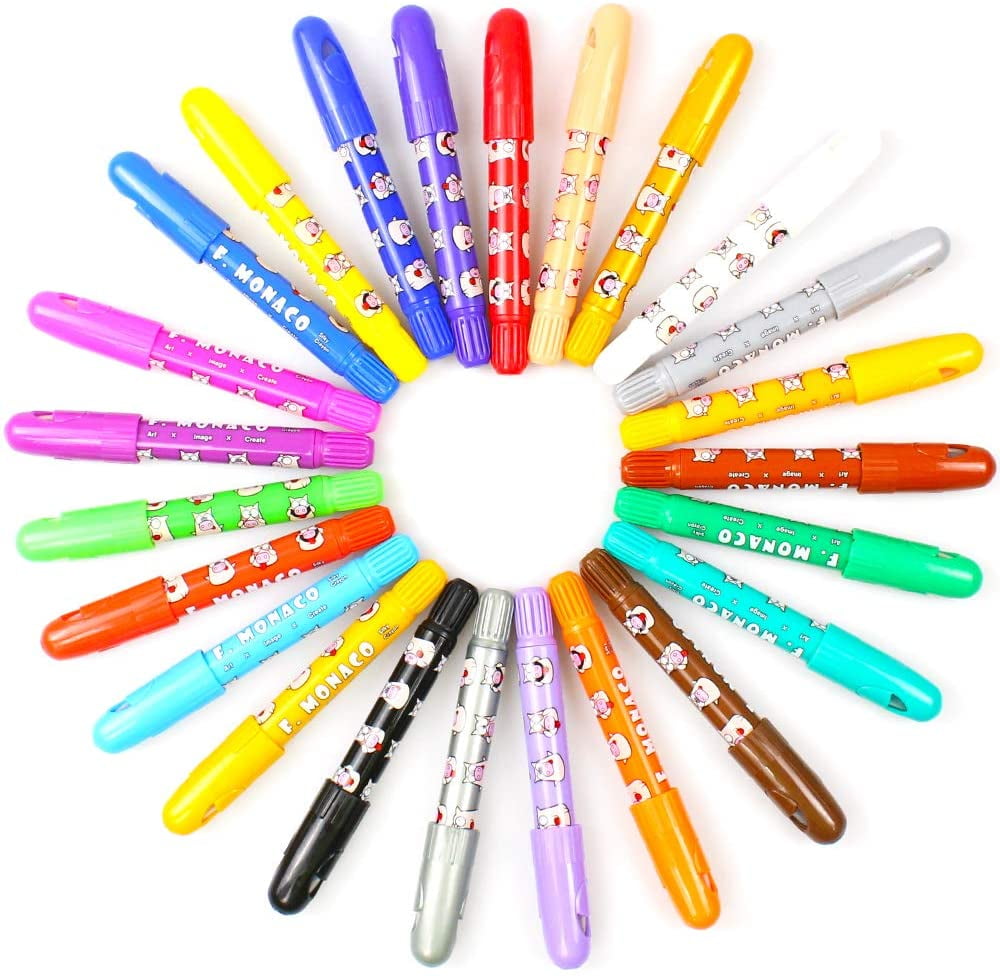Flower Monaco Jumbo Crayons for Toddlers, Non Toxic, Easy to Hold Large Crayons  for Kids, Safe for Babies and Children