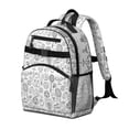 thumbnail image 2 of Doodle Sports Icons Pattern Backpack for School,Cute School Bag,Schoolbag with Adjustable Shoulder Straps & Padded Back,15.25"x11.5"x5.25", 2 of 5