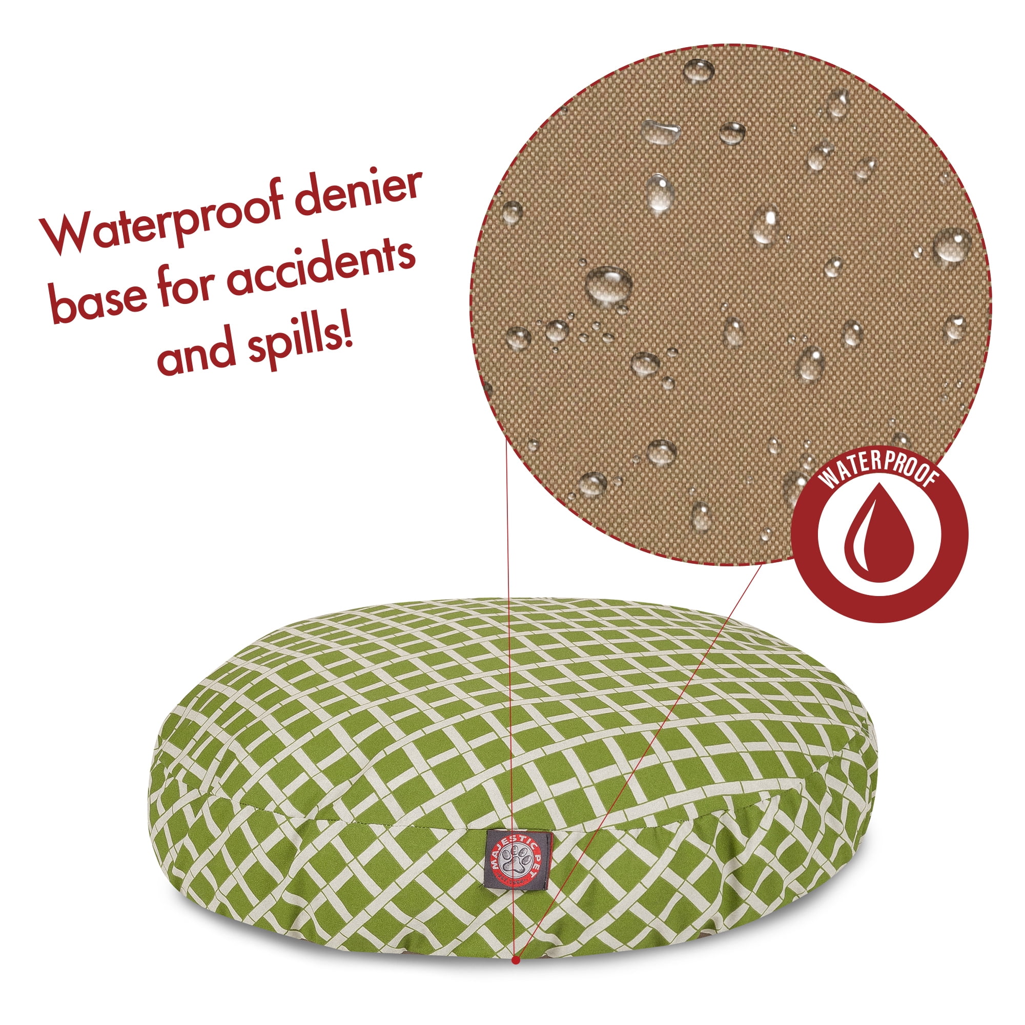 Majestic Pet | Bamboo Round Pet Bed For Dogs, Removable Cover, Sage, Small