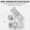 thumbnail image 4 of 5 PCS Child Proof Refrigerator Lock,  Fridge Locks for Kids with Sticky Adhesive Pads, Child Safety Locks for Doors, RV Refrigerator, Oven Lock Child Safety Baby Cabinet Locks - Grey Updated, 4 of 6