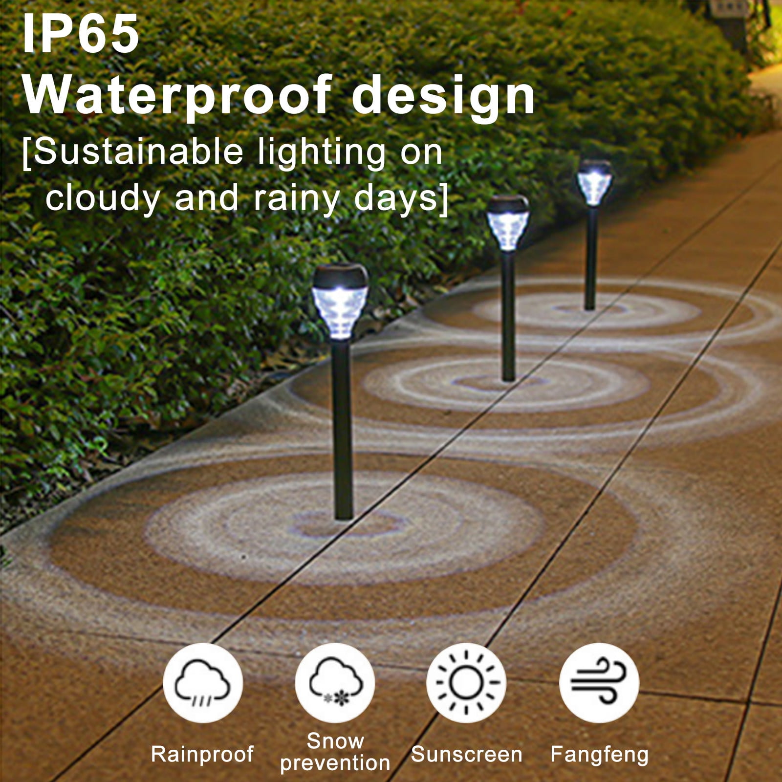 Solar Pathway Lights 10PCS Solar Lights Outdoor Waterproof Cold White LED Stake Outside Lights,For Garden Patio Yard Landscape Lawn Driveway Walkway Path