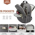 thumbnail image 4 of Lovevook Laptop Backpack for Women, 15.6" Quilted Travel Backpack with Anti-Thief Pocket, Teacher Backpack Book Bag Nurse Bag Purse with USB-Purple Gray, 4 of 8