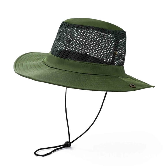 Visor Bucket-Hats for Men Women Wide-Brim Sun Protection Cap Unisex Casual Solid Color Breathable Hollow-Out Fishing Hiking Fisherman Hat