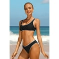 thumbnail image 3 of Charmo Womens Bikinis Bathing Suit Sporty Crop Top Two Piece Swimsuit, 3 of 7