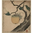 thumbnail image 3 of Katsushika Hokusai 20x22 Black Modern Framed Museum Art Print Titled - Kaki Ni Kirigirisu (1870-1900), 3 of 5