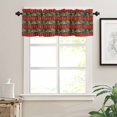 thumbnail image 7 of Pine Cone Kitchen Curtains and Valances Set, Red Plaid Winter Christmas Vintage Dark Green Rod Pocket Window Valance 18 Inch Window Curtain Panels for Living Room Bedroom Laundry, 27.5x24in, 3 Pieces, 7 of 7