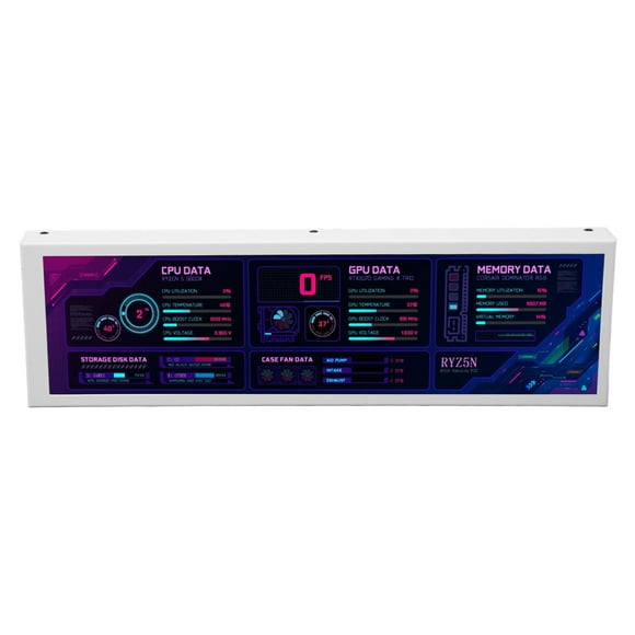 Computer Temp Monitor, 8.8in IPS USB Mini Screen DIY Theme For ,1920x480 For AIDA64 USB C Interface PC CPU GPU SSD  Data Temperature Monitor