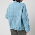 thumbnail image 4 of 2025 Charella Women's Zip up Warm Quilted Quilted Jacketss Winter Stand Collar Outwear Coat with Pockets Light Blue,M, 4 of 6