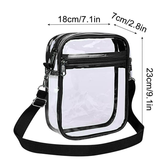 Small Plastic Bags Transparent Chest Bag 23x18x7cm with Strap Clear Bags for Stadium Travel